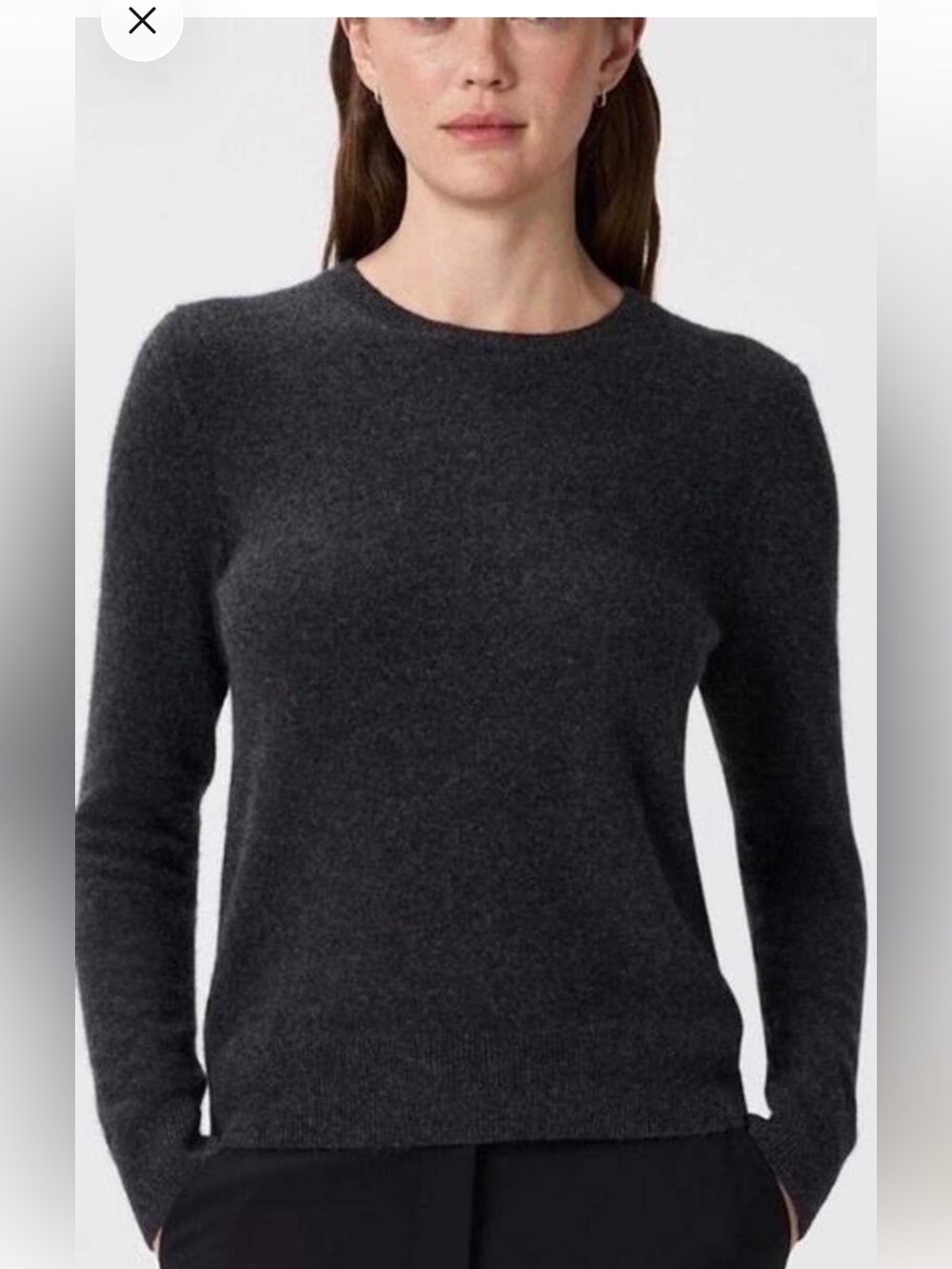 Quince S Heather Charcoal Mongolian Cashmere Crewneck Sweater Quiet Luxury
